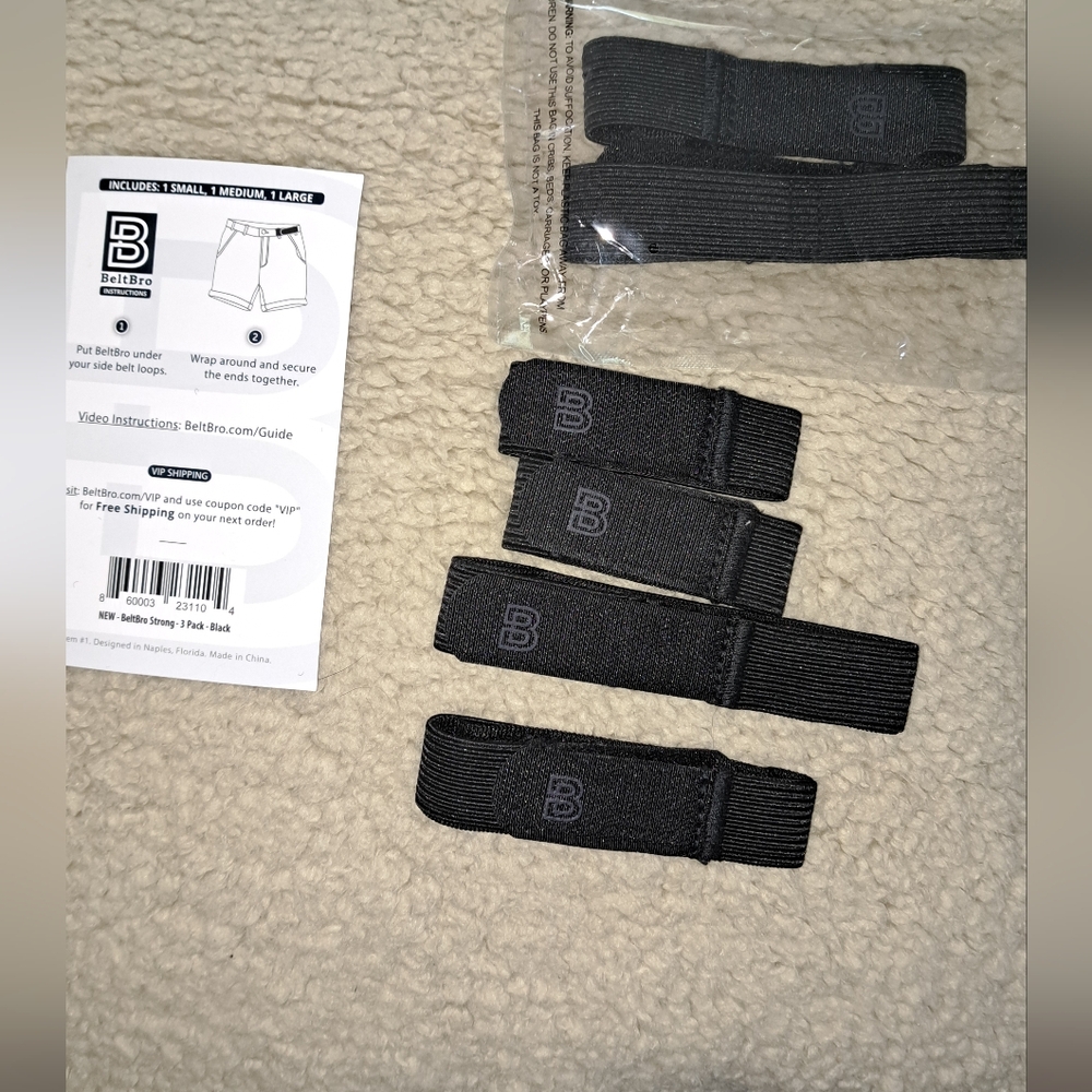 BeltBro Black Elastic Belt Loops